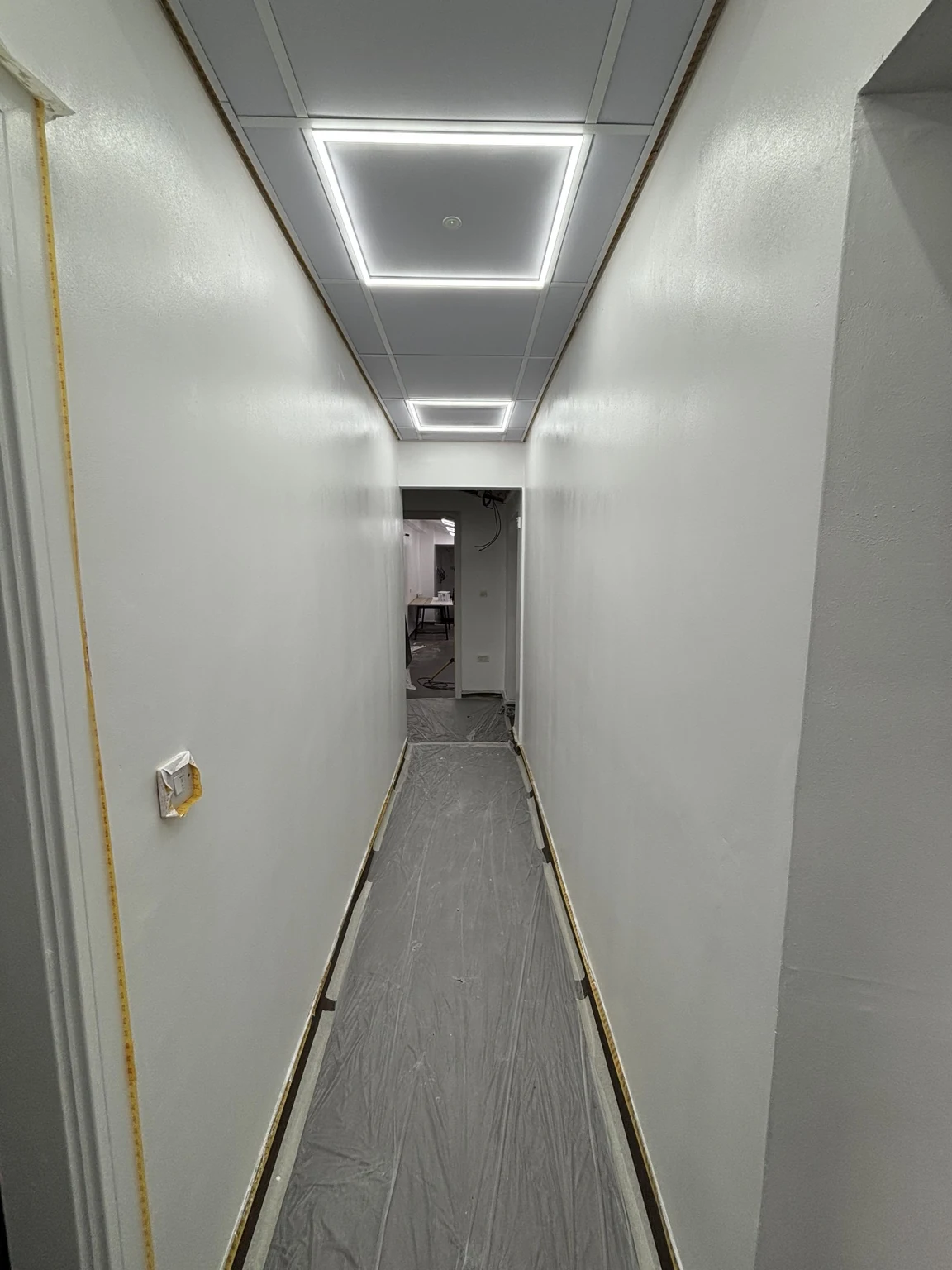Freshly decorated commercial hallway